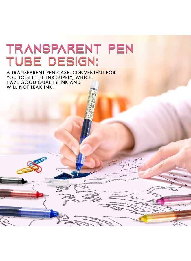 كاكو 12 حزمة أقلام جيل ألوان مختلطة، حبر سريع الجفاف وسلس 0.5 مم إبري دقيق، سعة كتابة كبيرة 1000 متر للوازم العودة للمدرسة والمكتب والطلاب - Image 4